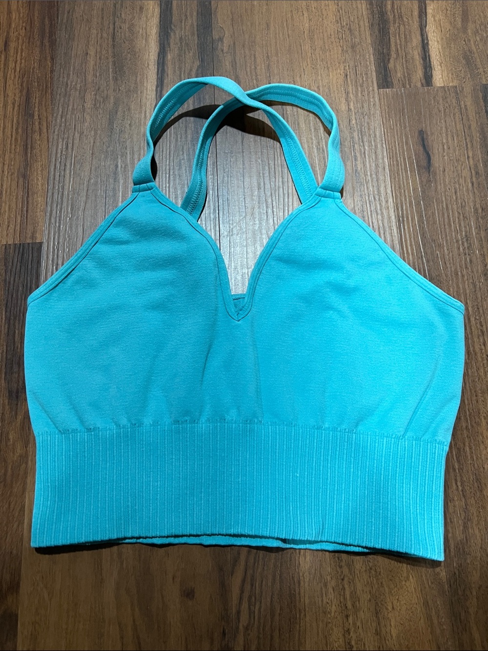 Seamless V-Neck Bralette - Teal